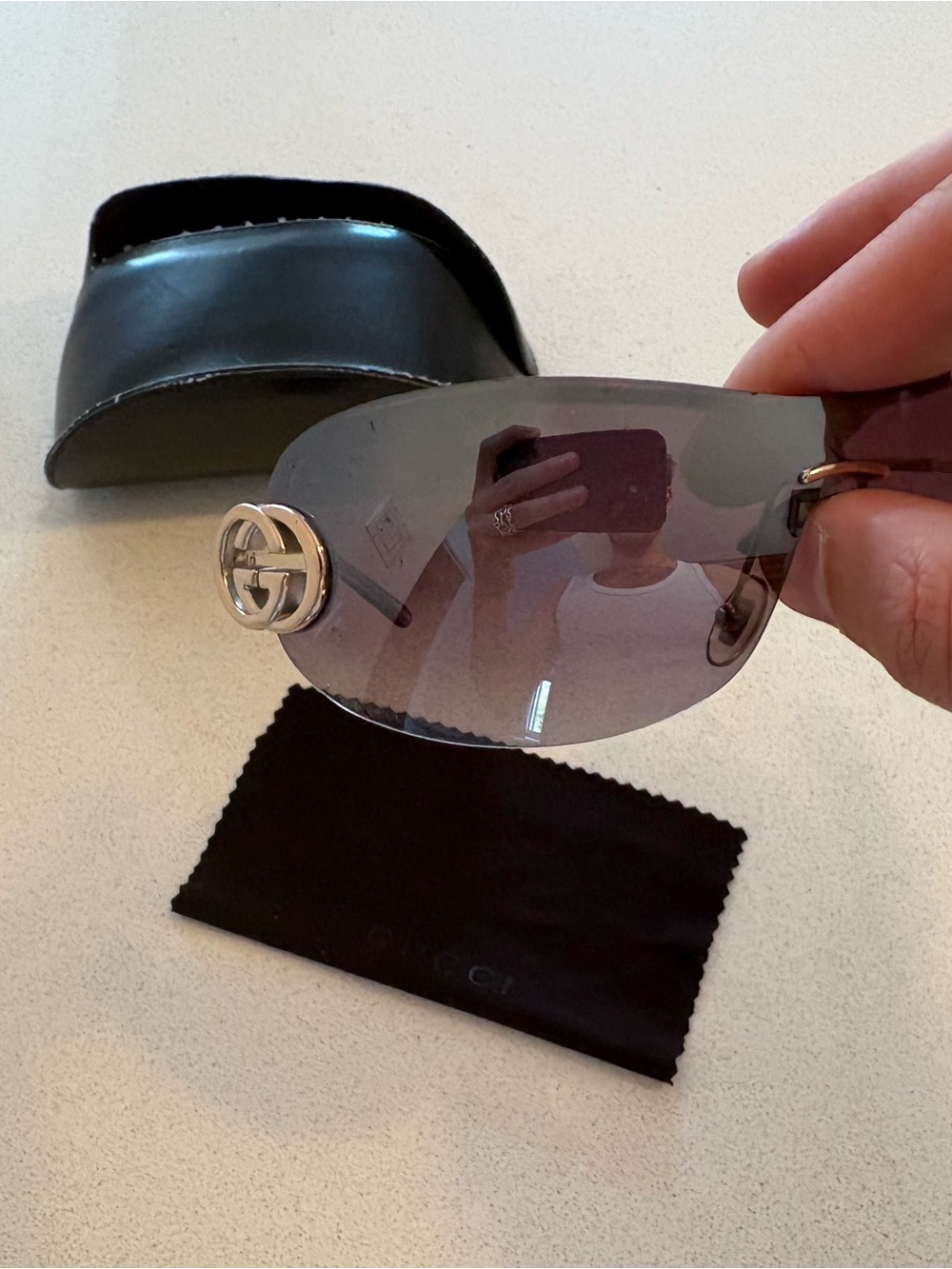 Gucci Women's Rimless Sunglasses with Purple Gradient Lenses
